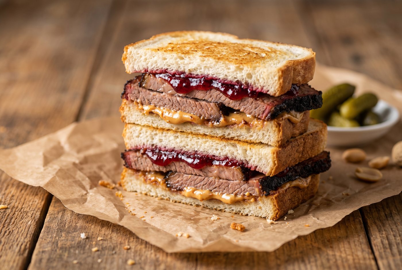 The peanut butter and jelly brisket sandwich at Giff's Barbecue